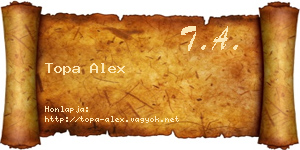 Topa Alex névjegykártya